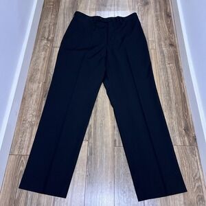 Calvin Klein Slim Fit Black Pinstripe Wool Dress Pants Straight Leg 34/32